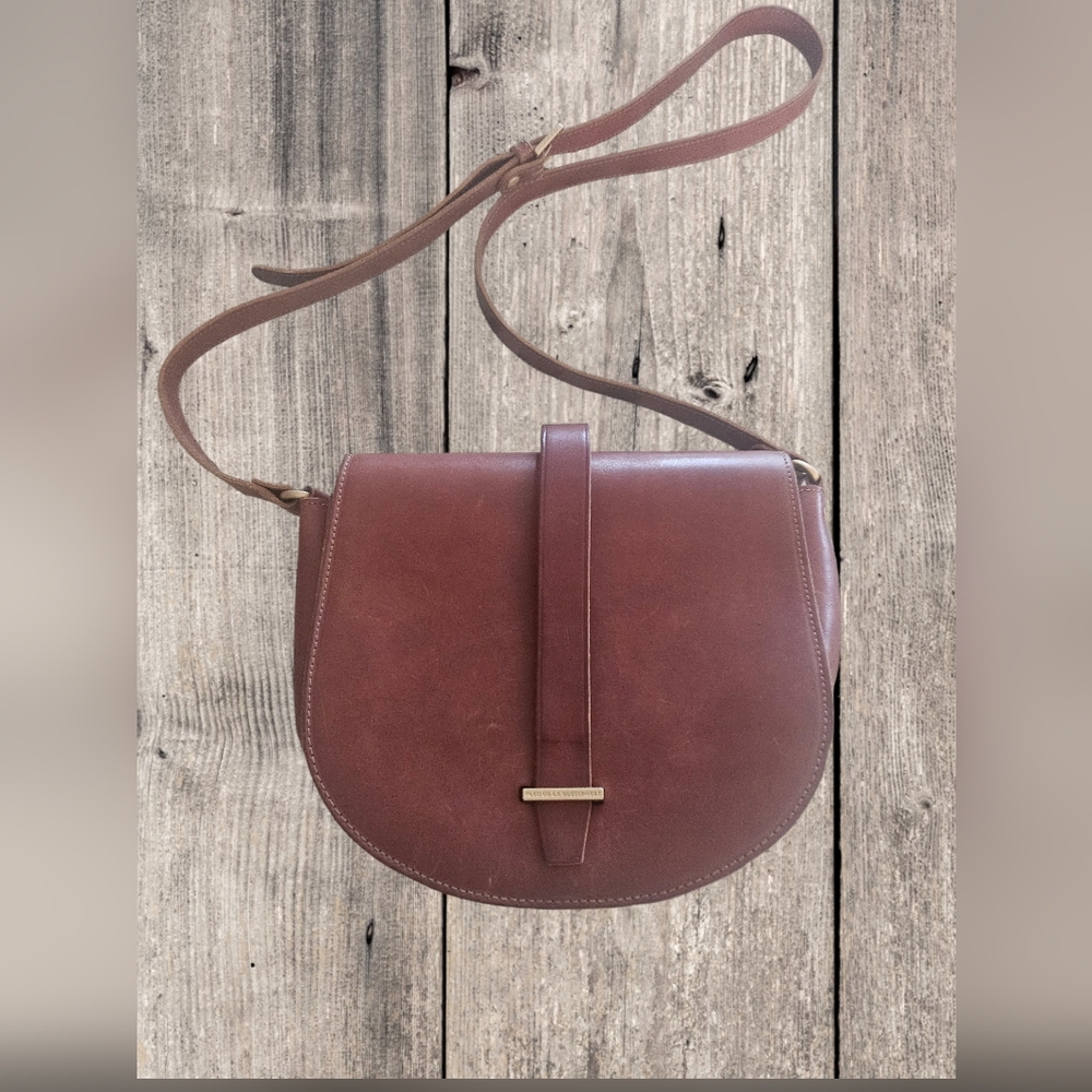 Vintage Fred De La Bretoniere Leather Saddle Bag
